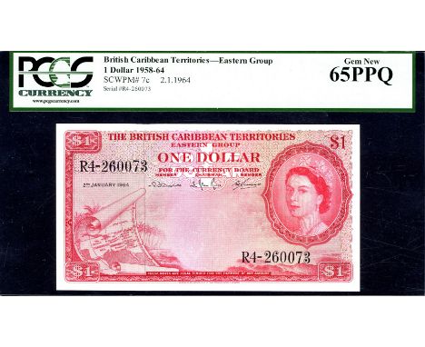 British Caribbean Territories, P 7c, Linzmayer B107l, The British Caribbean Territories, Eastern Group, 1 Dollar, 2 January 1