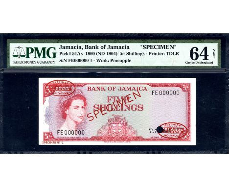 Jamaica, P 51As, 51Bs, 51s, 52s, Linzmayer 203as2, B204cs, 205ds, B207ds1, Bank of Jamaica. Lot containing 5 and 10 Shillings