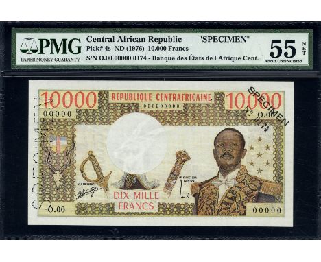 Central African Republic, P 4s, Linzmayer B104as, Banque des États de L'Afrique Centrale, 10,000 Francs, (1974), SPECIMEN. Sw