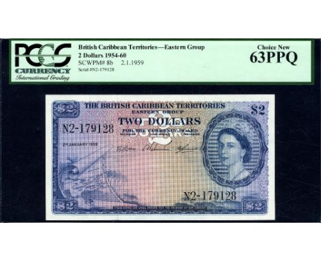 British Caribbean Territories, P 8b, Linzmayer B108g, The British Caribbean Territories, Eastern Group, 2 Dollars, 2 January 