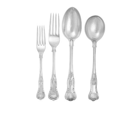 An Elizabeth II Silver Table-Service,  by C. J. Vander Ltd., London, Mostly 1958 King's pattern, comprising3 table-spoons8 ta