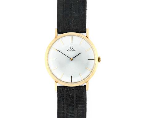 Omega: A 14 Carat Gold Wristwatch, signed Omega, model: De Ville, ref: 6672, 1972, (calibre 625) manual wound lever movement 