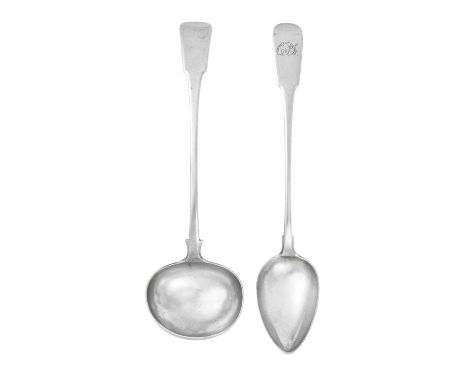 A Maltese Silver Soup-Ladle and Basting-Spoon,  The Soup-Ladle by Paolo Pace, Circa 1860, The Basting-Spoon Maker's Mark Lack