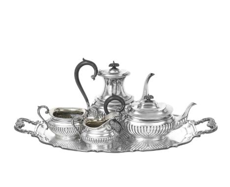 A Four-Piece Canadian Silver Tea and Coffee-Service With a Tray En Suite,  by Henry Birks and Sons, Montreal, With English Im