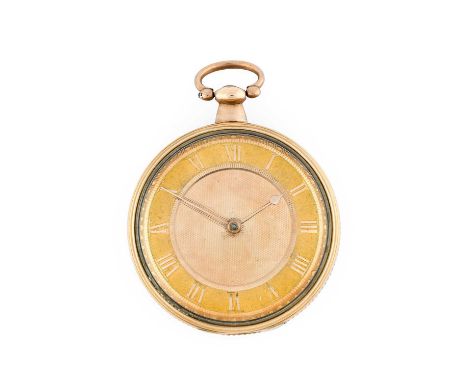 Twycross &amp; Farley: An 18 Carat Gold Verge Open Faced Pocket Watch, signed Twycross &amp; Farley, Dublin, 1810, single cha