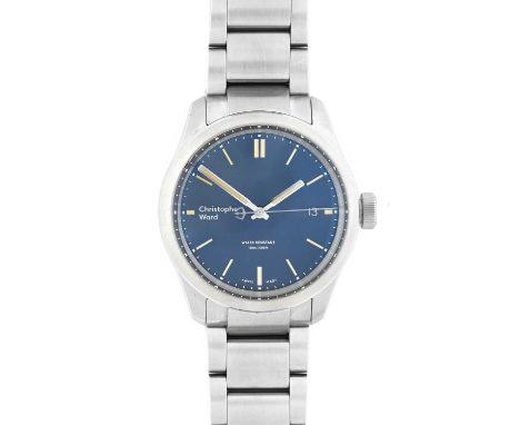 Christopher Ward: A Stainless Steel Automatic Calendar Centre Seconds Wristwatch, signed Christopher Ward, model: C65 Trident