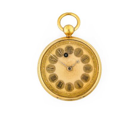 Litherland Davis &amp; Co: An 18 Carat Gold Open Faced Pocket Watch, signed Litherland Davis &amp; Co, Liverpool, 1828, singl