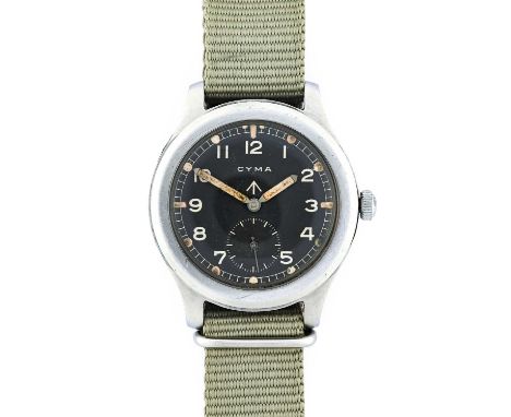 Cyma: A World War II Military Wristwatch, signed Cyma, known by collectors as one of "The Dirty Dozen", circa 1944, (calibre 