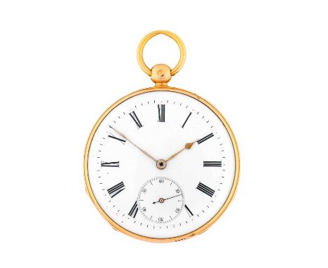 Le Roy: A French Open Faced Pocket Watch, signed Le Roy, Hger Du Roi Palais Royal 114, circa 1820, lever movement, compensati