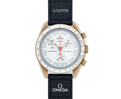 Omega X Swatch: A Bioceramic Chronograph Wristwatch, signed Omega X Swatch, model: Speedmaster MoonSwatch Mission To Jupiter 