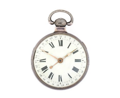 Hill: A Rare Silver Eight Day Duration Verge Pocket Watch with Calendar Display, signed Jno Hill, London, 1808, single chain 