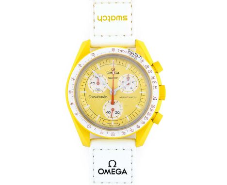 Omega X Swatch: A Bioceramic Chronograph Wristwatch, signed Omega X Swatch, model: Speedmaster MoonSwatch Mission To The Sun 