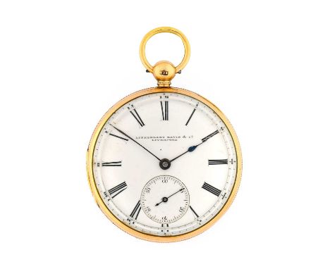 Litherland Davis &amp; Co: An 18 Carat Gold Open Faced Pocket Watch, signed Litherland Davis &amp; Co, Liverpool, 1845, singl