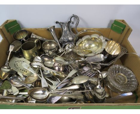 Large selection of vintage silver plated items and cutlery.