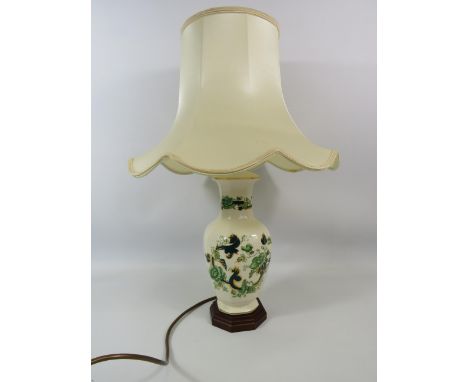 Masons Green Chartruese table lamp with shade.