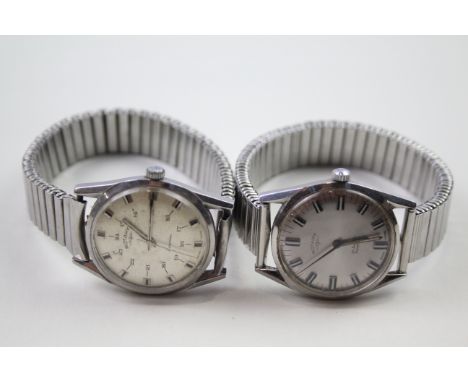 ROTARY Men's Vintage WRISTWATCHES Hand-wind WORKING - Tested For Time Items are In Vintage condition Signs of use &amp; age S
