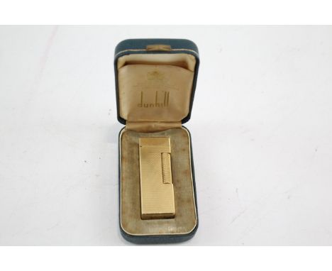 Vintage DUNHILL Rolagas Lighter Inc Gold Plated Cased Machined Finish x 1 UNTESTED In previously owned condition Signs of use