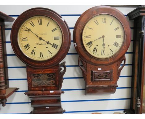 Two Oak Cased Wall clocks, one intermittent runner , Martin Wilkinson of Worksop plus one other for spares or repairs. See ph