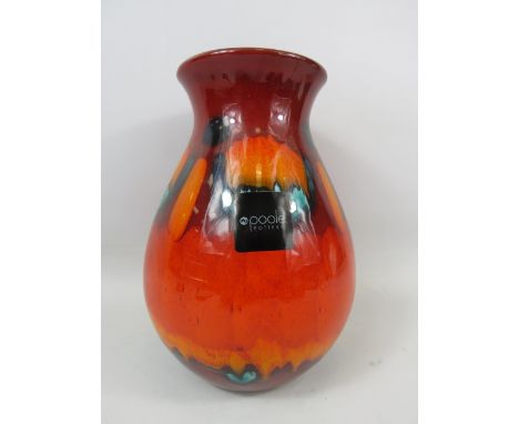 Large poole pottery Volcano pattern vase, approx 26cm tall.