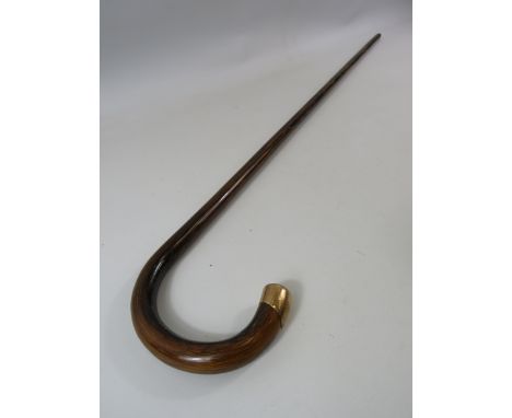 Vintage Asprey London walking stick with 9ct gold tip hallmark rubbed possibly London 1913, 92cm long.