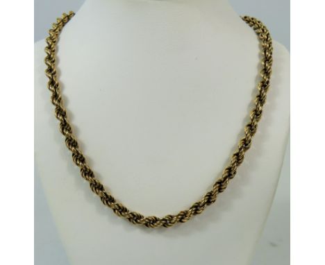 9ct Yellow Gold Neck Rope which measures 21 inches long.   10.3g