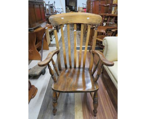 Well made vintage Oak High back chair in excellent condition. Seat height measures approx 18 inches while back height approx 