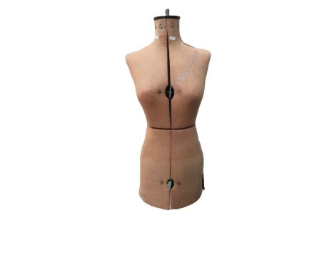 1950's/60's era Dressmakers Mannequin by Chil Daw Lifesize and adjustable mounted on height adjustable metal stand. Appears t