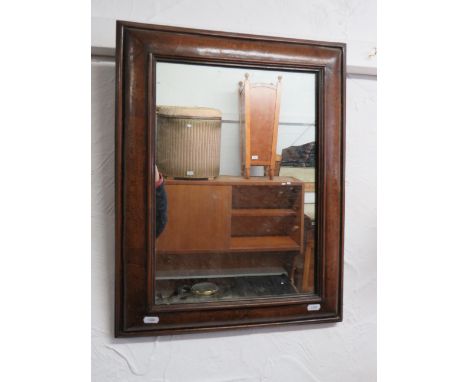 Vintage mirror with Oak Frame which has decorative Inlay.  Measures approx 22 x 16 inches. See photos.  S2