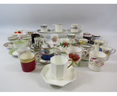 Large selection of various coffee cups and saucers inc Royal Worcester, Spode, Wedgwood, Royal Doulton etc.