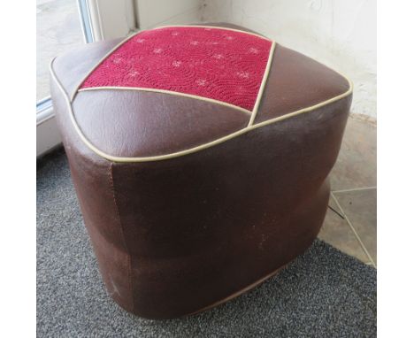 Leatherette retro Pouffe.