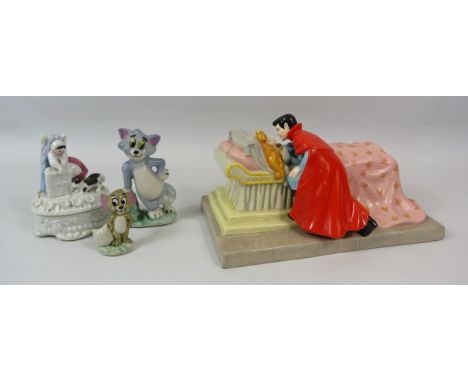 Royal Doulton Disney showcase limited edition loves first kiss figurine, Tom and Jerry figurines etc.