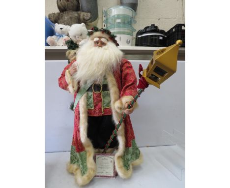 Ashton Drake Thomas Kincade 36" lamp light santa with certificate.