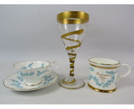 Buckingham Palace collection lot including a 24ct gold snake glass.