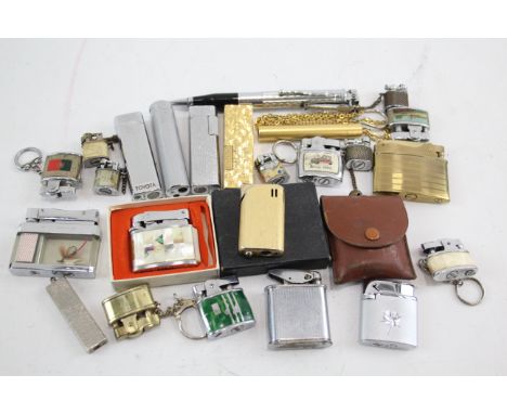 Job Lot Vintage Lighters Inc Ronson Brother Rowenta Lucid Novelty Etc UNTESTED Items are in vintage condition Signs of age &a