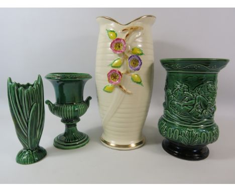 Vintage ceramics vases including Sylvac, Darmouth and Arthur Wood. The tallest measures 30cm.