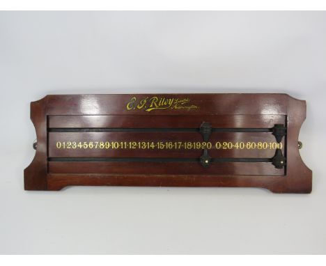 Vintage E J Riley ltd Snooker score board.