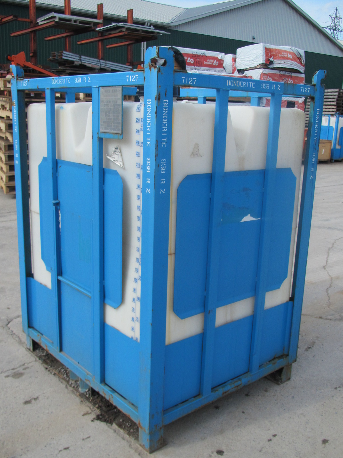 Empty Liquid Waste Chemical Container 250 Gallon Stackable Tote