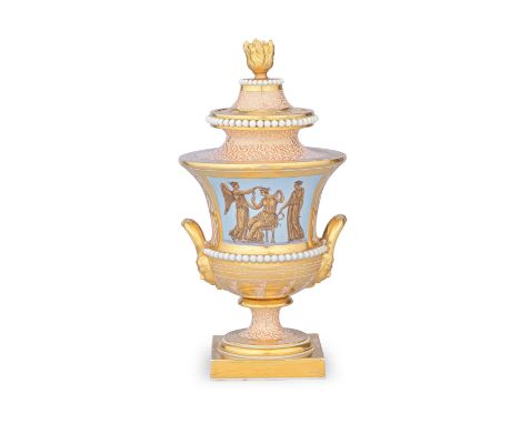 A Barr, Flight and Barr Worcester vase and cover, circa 1810Of elegant campana shape, the high cover surmounted with a flamif