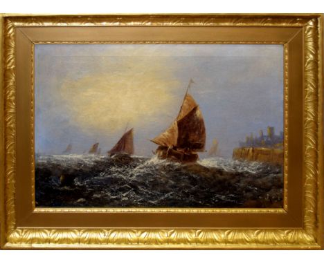 J Cox, Seascape, oil on canvas, signed lower right, 40 x 60cm