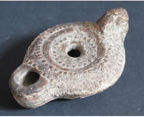 An Early Terracotta Oil Lamp, 9cm 