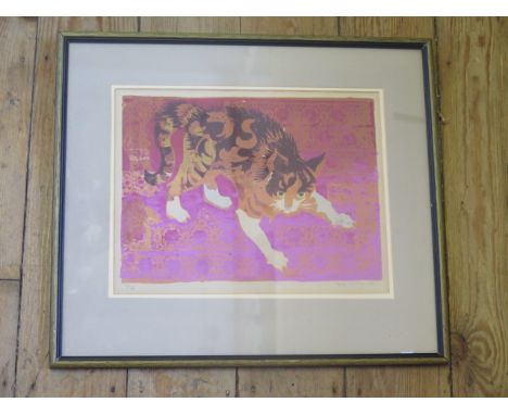Seton McConnell Pencilled signed limited edition cat print 10/12 entitled Tansy, Framed &amp; Glazed 30cm x 23cm