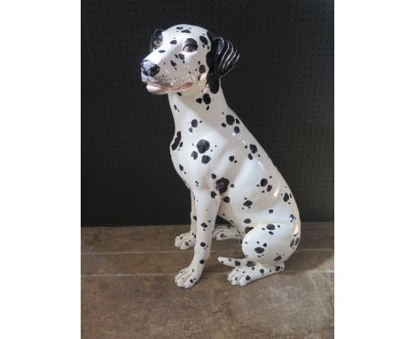 A Ceramic Fireside Dalmatian Dog, 69cm. Rear front leg glued 