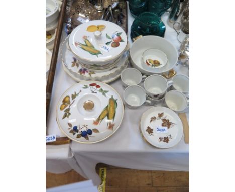 An Assortment of Royal Worcester Evesham Cookware, coffee cans and saucers and glassware