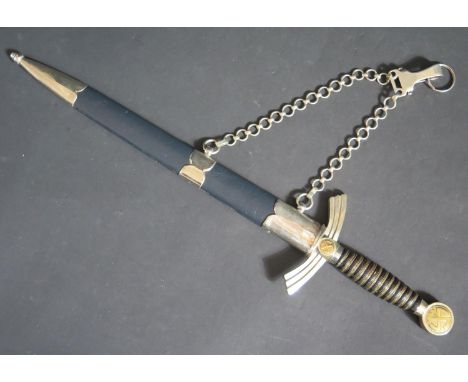 A German 1934 1st Pattern Luftwaffe Dagger with scabbard and hanger, blade marked ALSCOSO