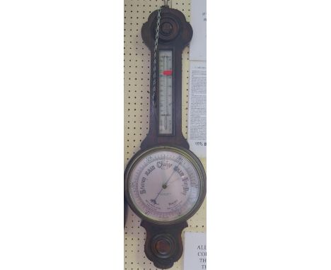 An Oak Cased Banjo Barometer 