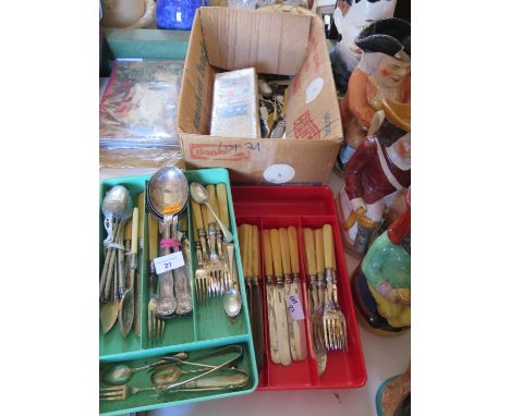 A Selection of Electroplated Silver Flatware and two silver teaspoons 