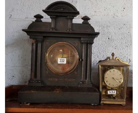 CARRIAGE CLOCK &amp; A MANTEL CLOCK