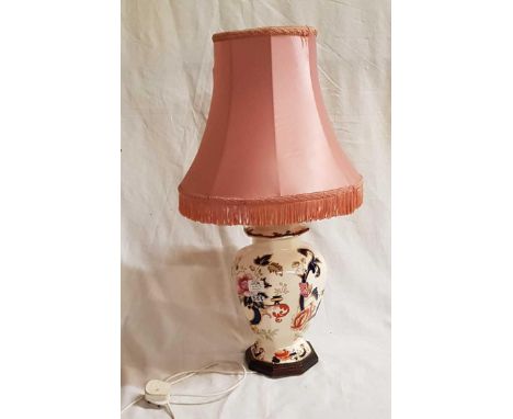 2 FLOWER PATTERN TABLE LAMPS &amp; SHADES