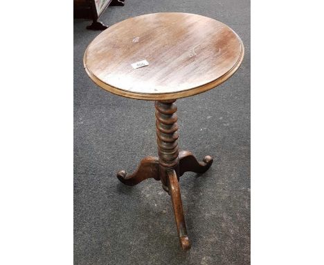 BARLEY TWIST TRIPOD MAHOGANY WINE TABLE