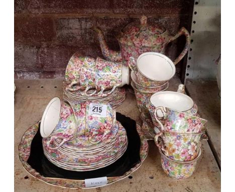 PART SHELF OF CHINA TEA SET BY JAMES KENT LTD, APRILE BLOSSOM